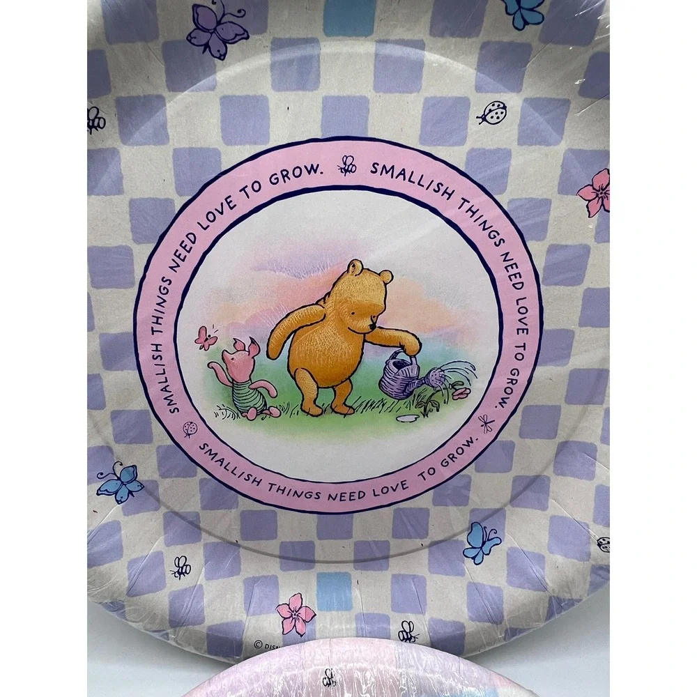 Vintage Hallmark Classic Winnie‎ The Pooh Garden Shower Party Plates SEALED